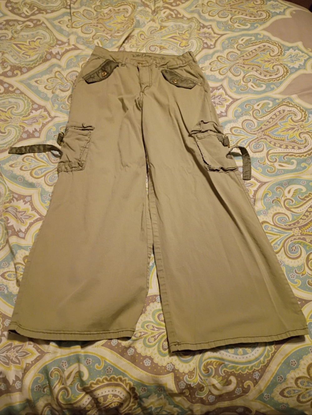 Kids Olive Green Cargo Pants